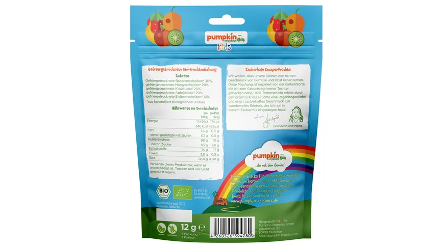 pumpkin organics Bio Zaubermix Fruchtchips 12 g