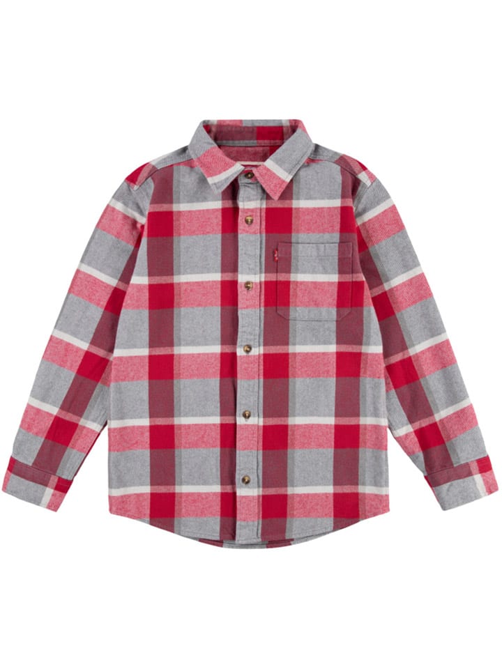 Levi's Kids Hemd in Rot/ Grau/ Weiß günstig kaufen