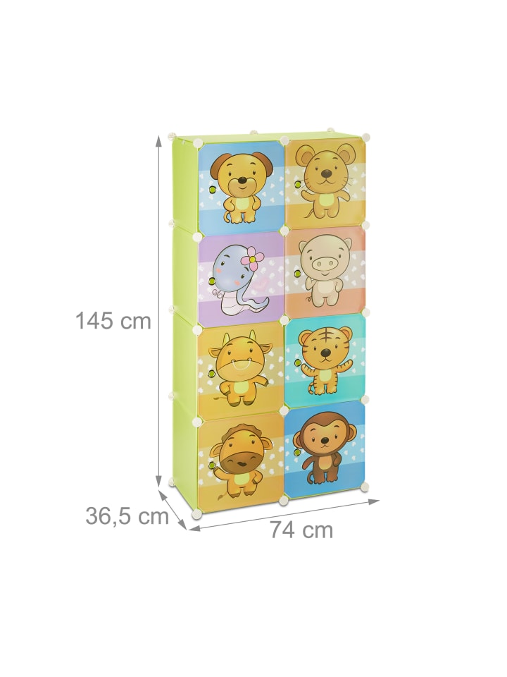 relaxdays Kinderregal Stecksystem in Bunt günstig kaufen onesize