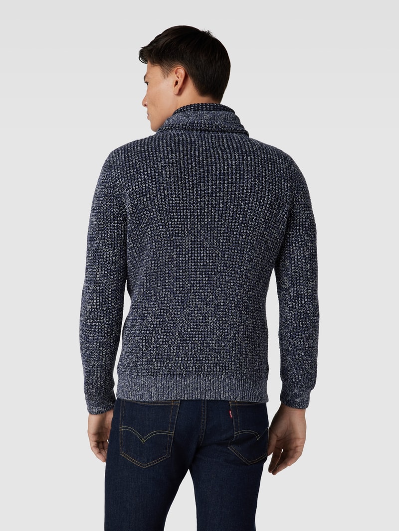 Strickpullover mit Allover-Muster in blau