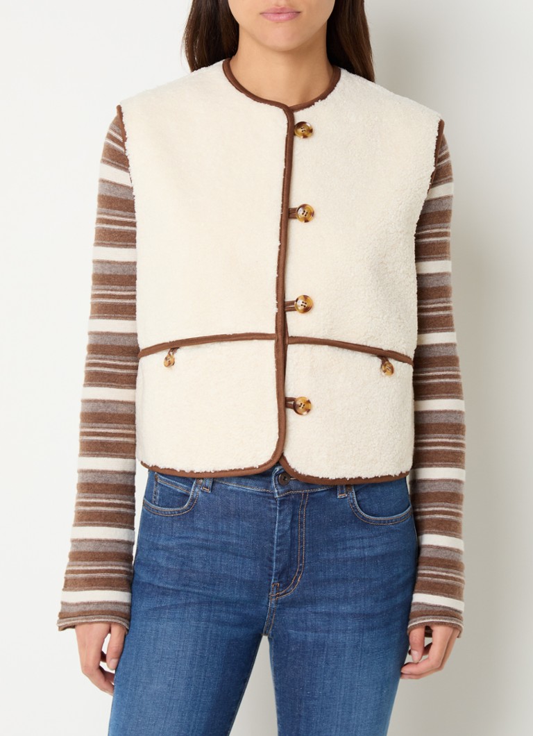 Jachetă Claudie Pierlot Teddy cu buzunare laterale