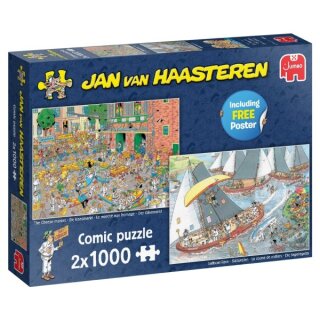 Puzzle: Der Käsemarkt & Die Segelregatta(van Haasteren) ( 2x 1000 Teile)