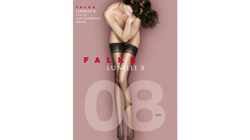 FALKE Damen Halterlose Strümpfe Lunelle 8 DEN PUDER/CHAMPAGNER