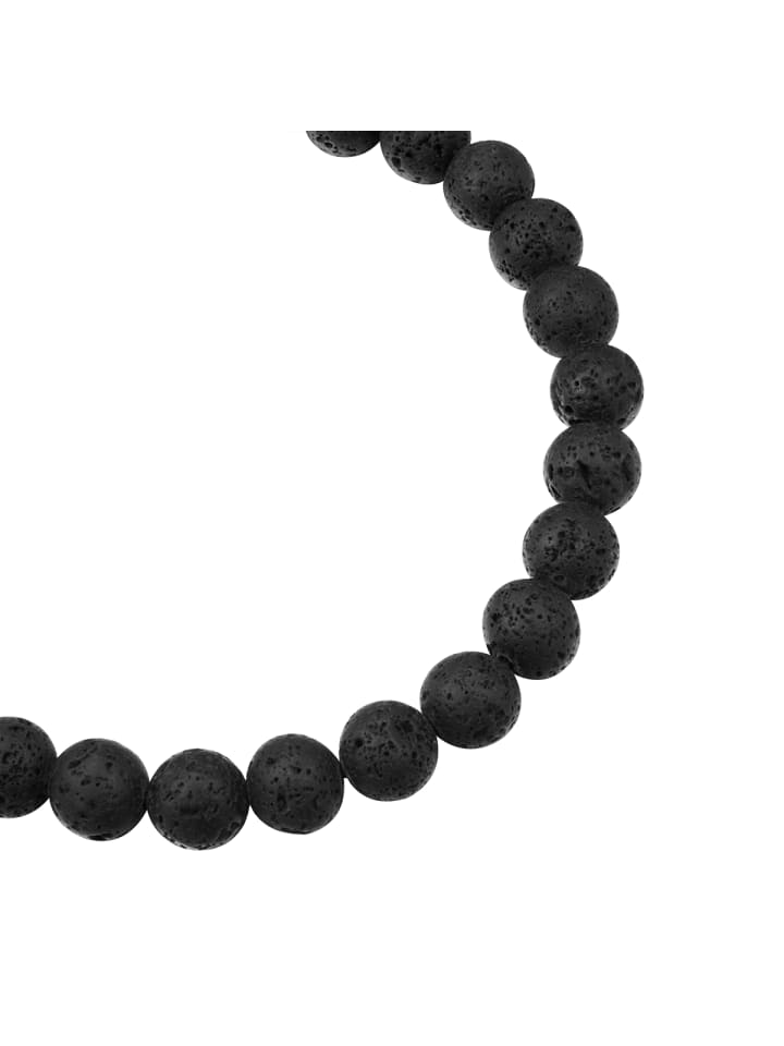 True Rebels Armband Lavastein schwarz in schwarz günstig kaufen 23 cm