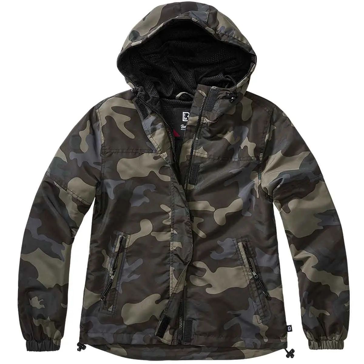 Ladies Summer Windbreaker Frontzip darkcamo