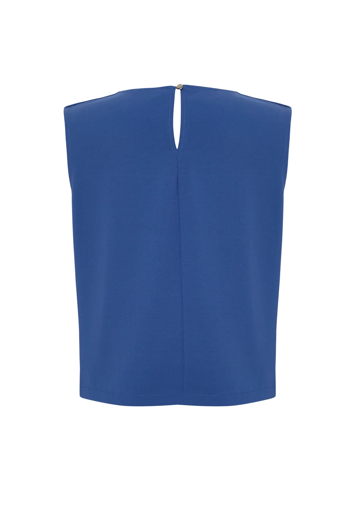 Trendyol Collection  Marineblaue geraffte Webbluse TWOSS24BZ00343