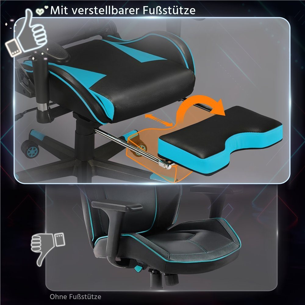 Yaheetech Gaming Chair, Gaming Stuhl mit einstellbaren Armlehnen