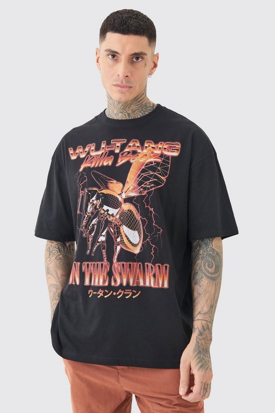 Tall Oversize T-Shirt mit lizenziertem Wu Tang Print