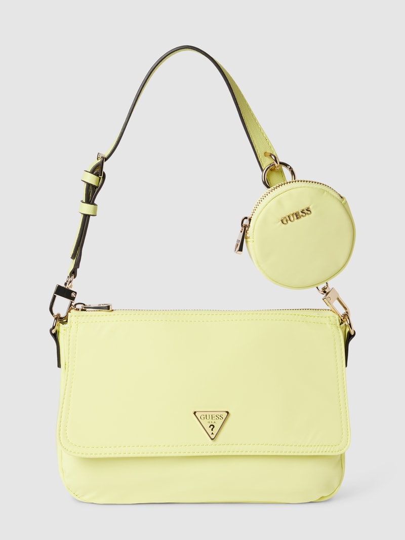 Handtasche mit Label-Details Modell 'GEMMA' in hellgelb
