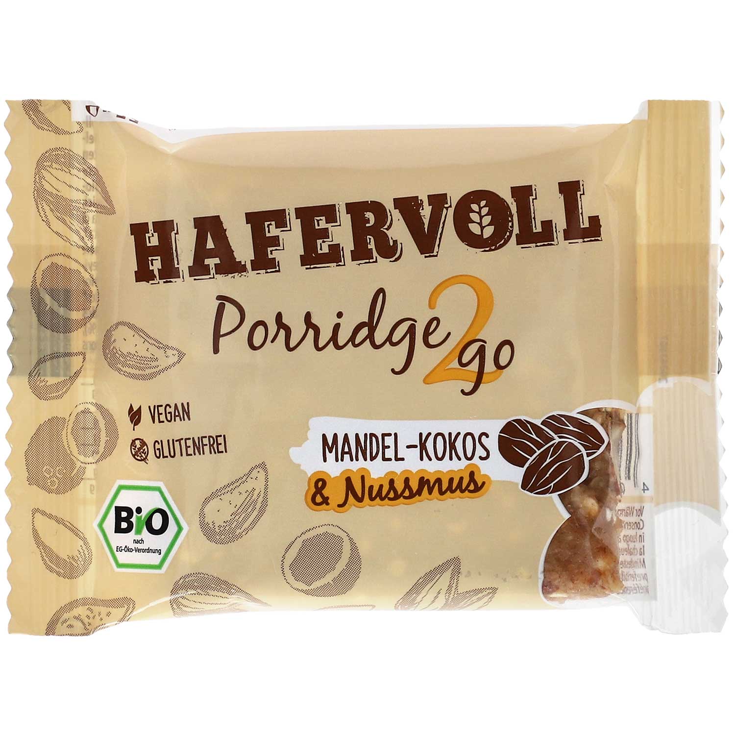 Hafervoll Porridge2go Mandel-Kokos & Nussmus Bio 55g