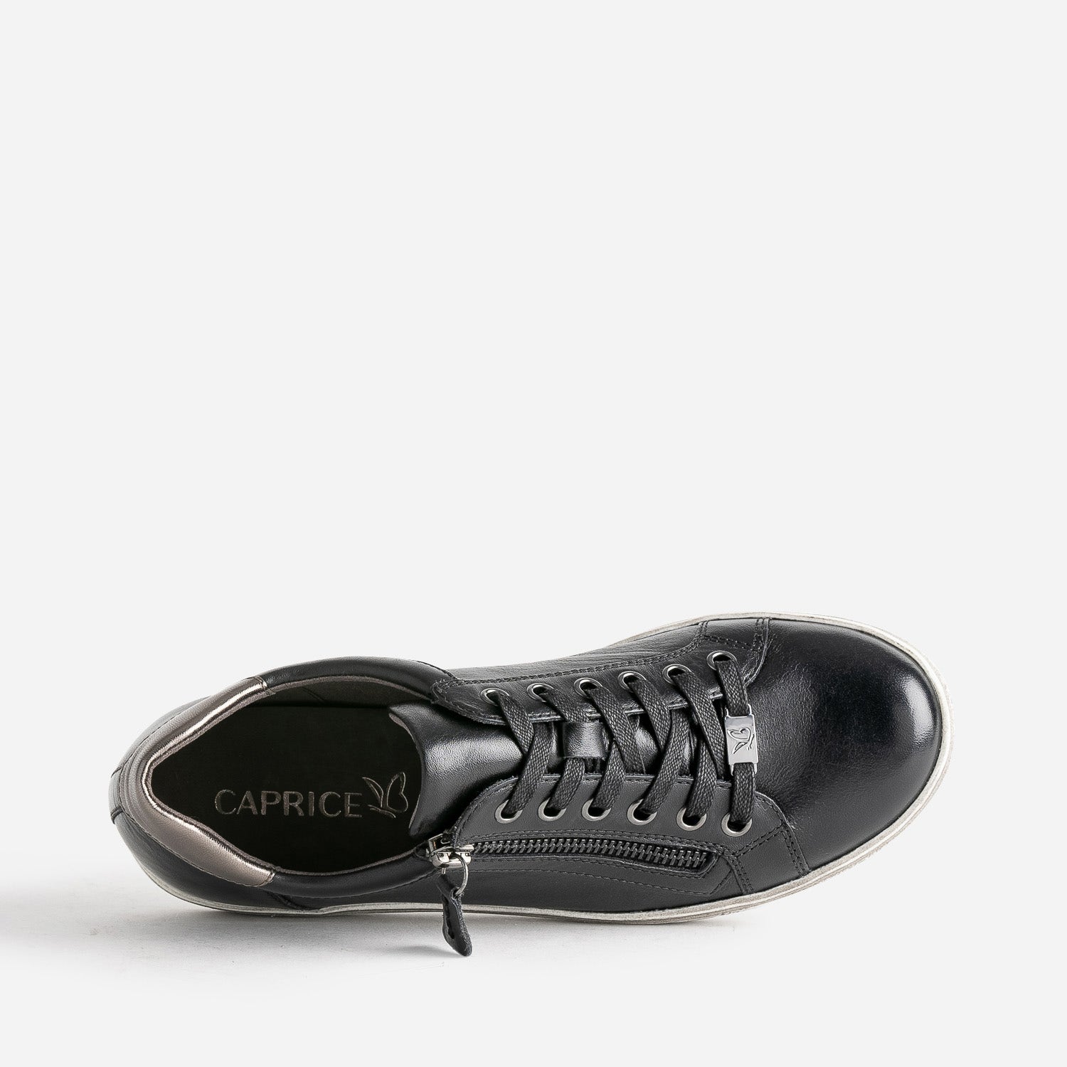 Tennis CAPRICE noire en cuir