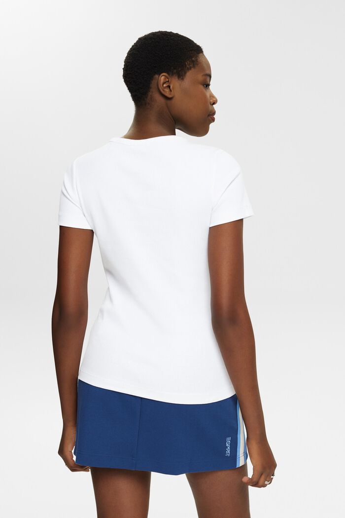 T-Shirt mit geripptem Rundhalsausschnitt