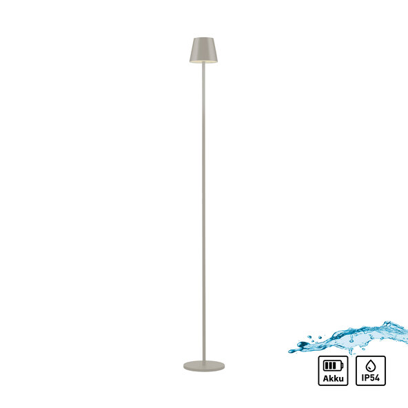 LED-Akku-Stehleuchte Buria, greige