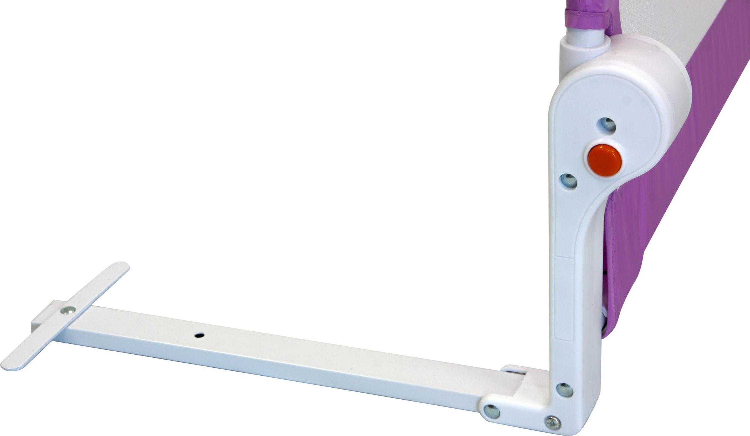 ib style Bettschutzgitter Finn Bettgitter Braun 120 cm, Bettschutzgitter klappbar - abwaschbarer Stoff