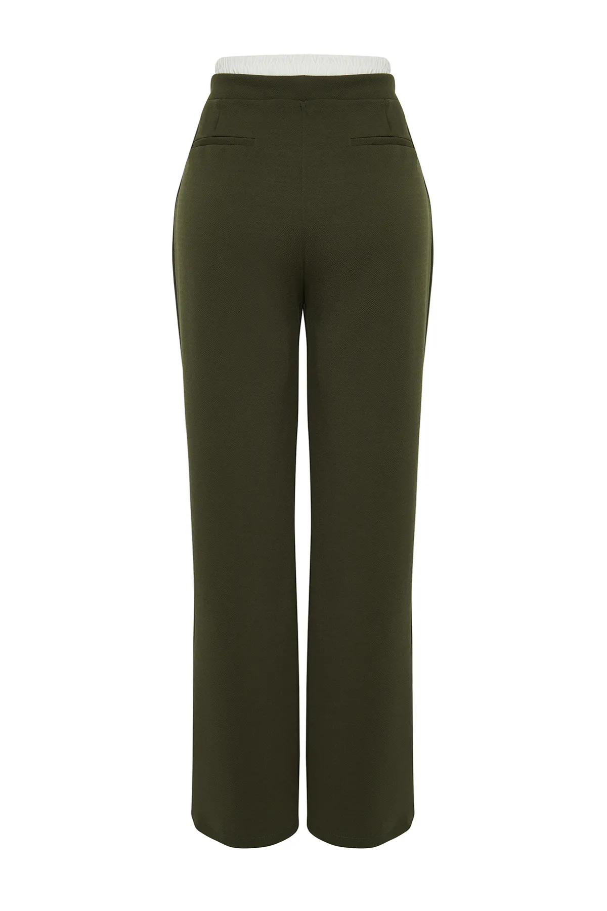 Trendyol Curve  Khakifarbene Strickhose mit Taillendetail TBBSS24AR00000