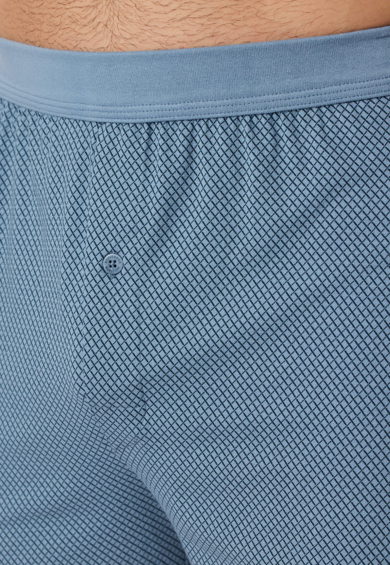 Boxershorts Organic Cotton gemustert blaugrau - Comfort Fit