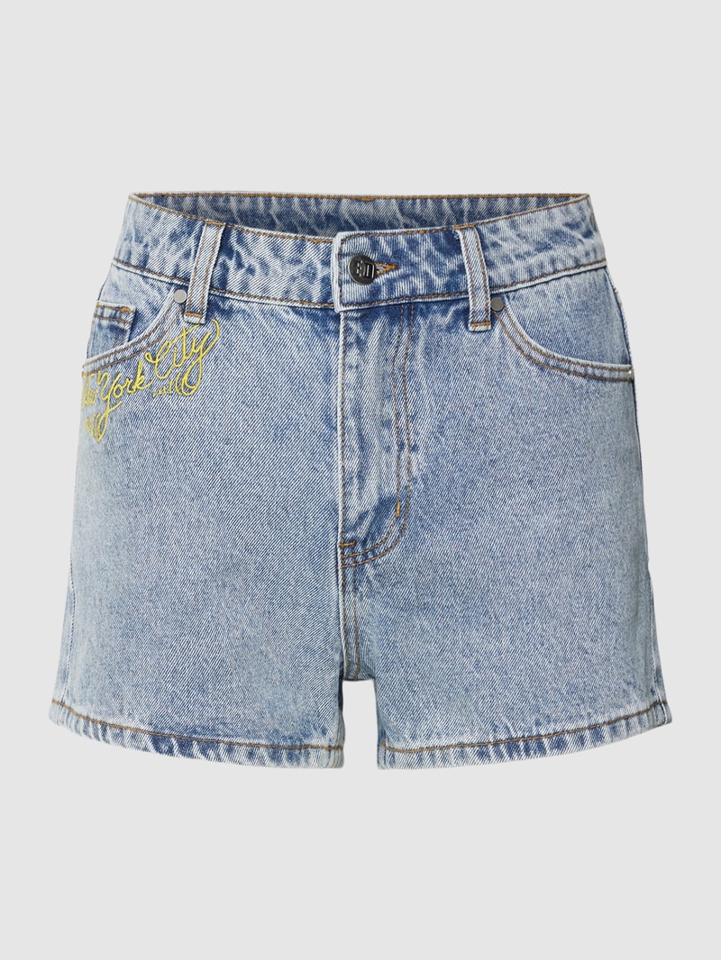 Jeansshorts mit Motiv-Stitching Modell 'NYC LOVER' in jeans