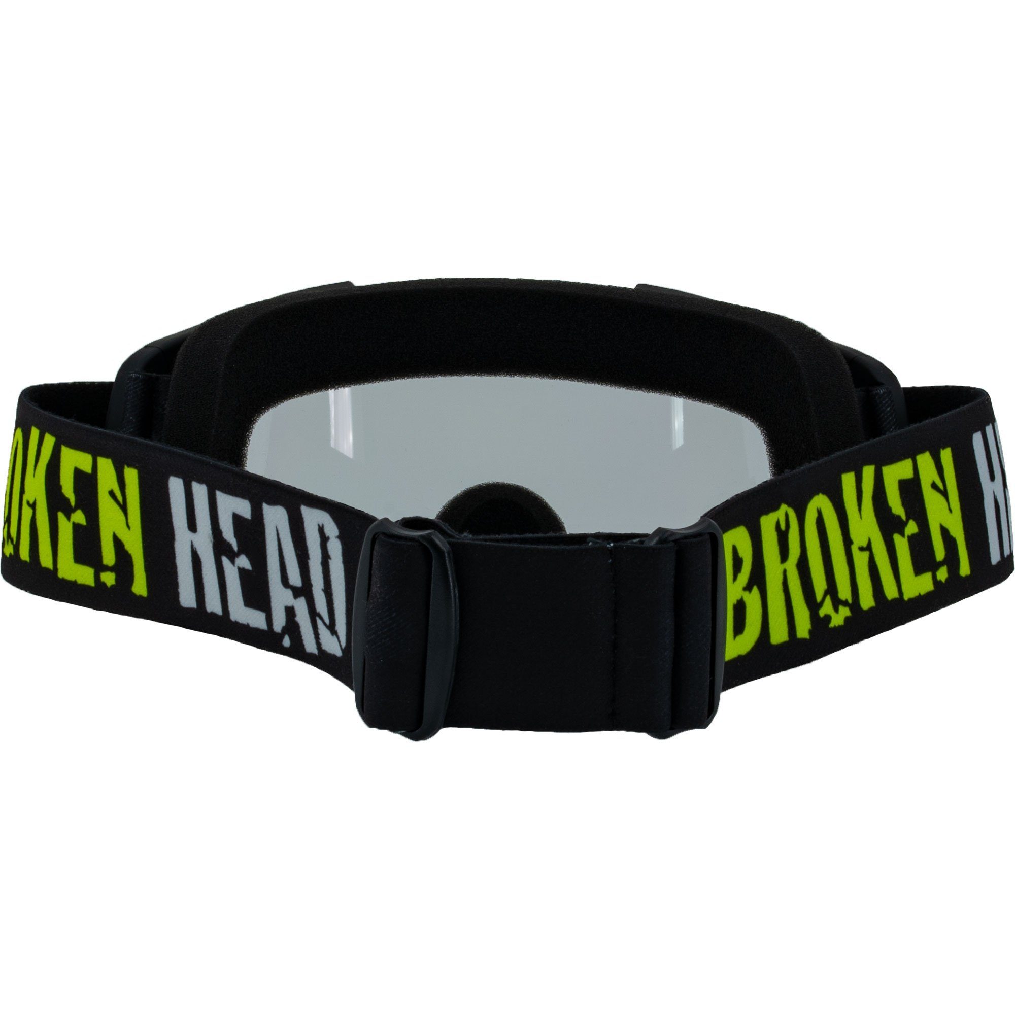 Broken Head Motorradbrille Crossbrille MX-2 Goggle Schwarz, Vorrichtung für Abreißvisiere