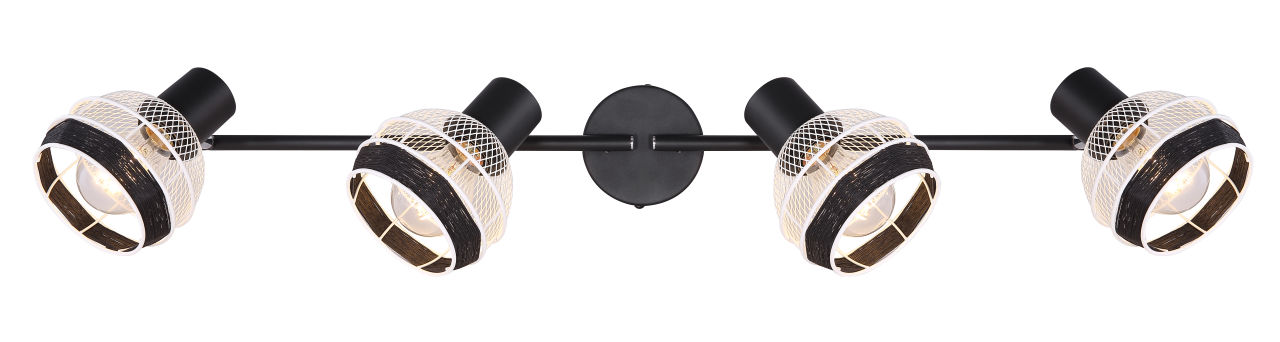 Globo Lighting - GRIDDY - Strahler Metall schwarz matt, 4x E27
