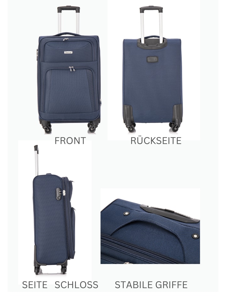Cheffinger 3 Tlg. Kofferset aus Stoff in Blau günstig kaufen 3