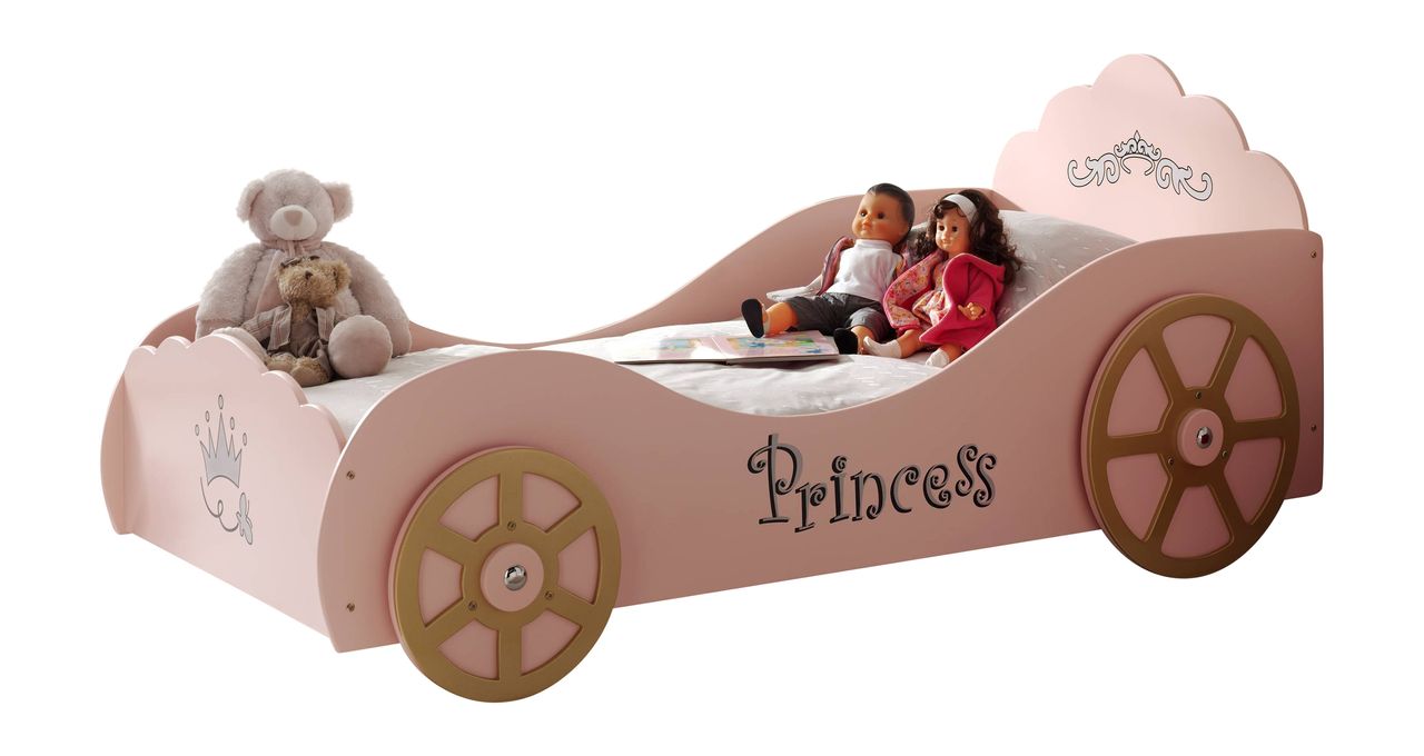 VIPACK Kutschenbett, Liegefläche 90 x 200 cm, rosa lackiert