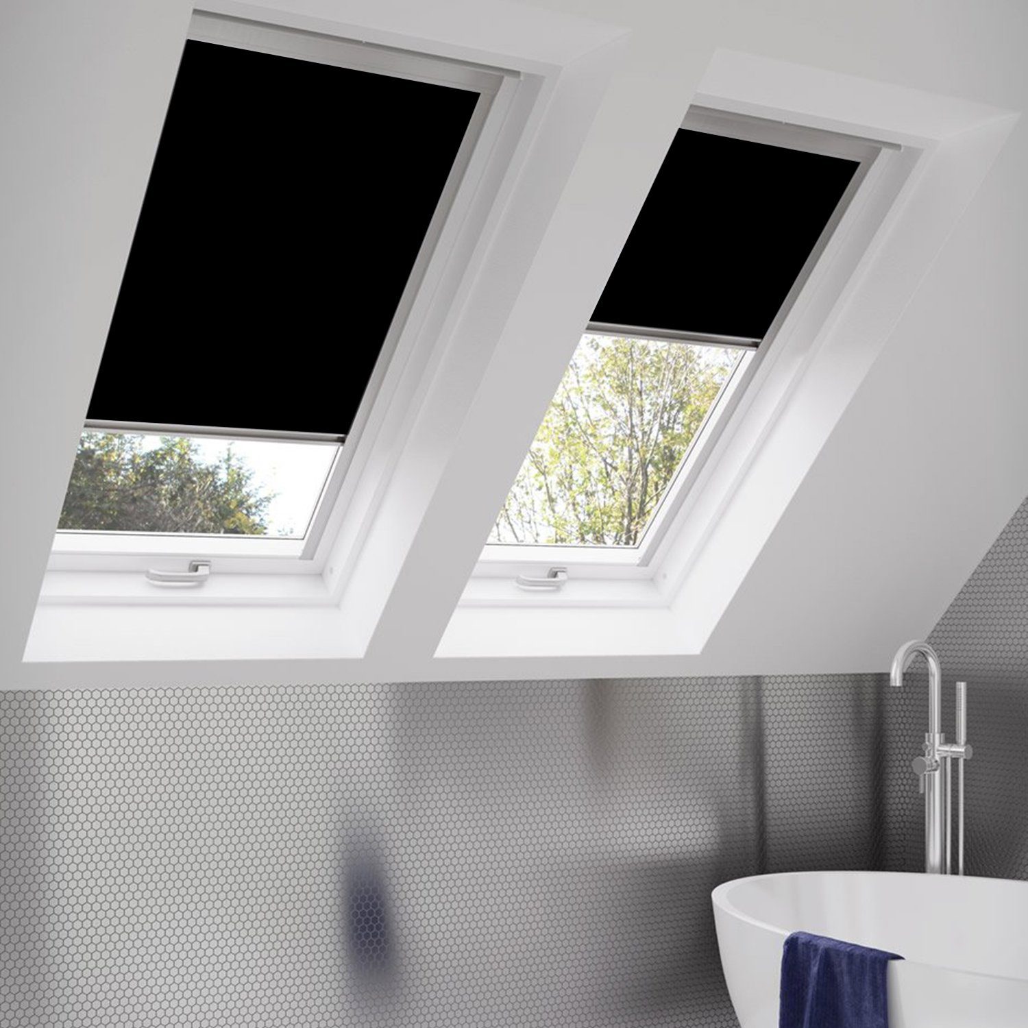 Dachfensterrollo Verdunkelungsrollo Dachfensterrollo Thermo-Rollo für GGL GPU GTU GXU, Clanmacy