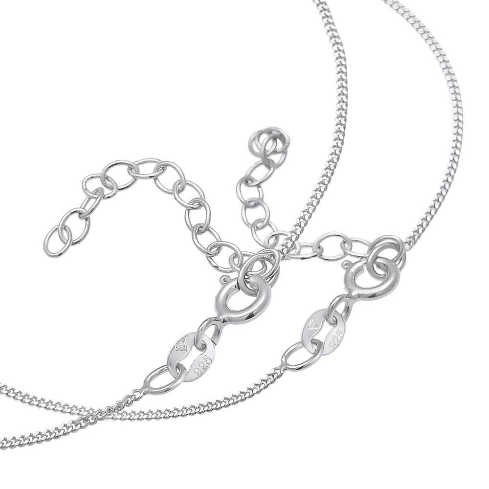 Elli Elli Bracelet Coeur de dame en demi-amitié Love Bond ajustable en argent sterling Bracelet