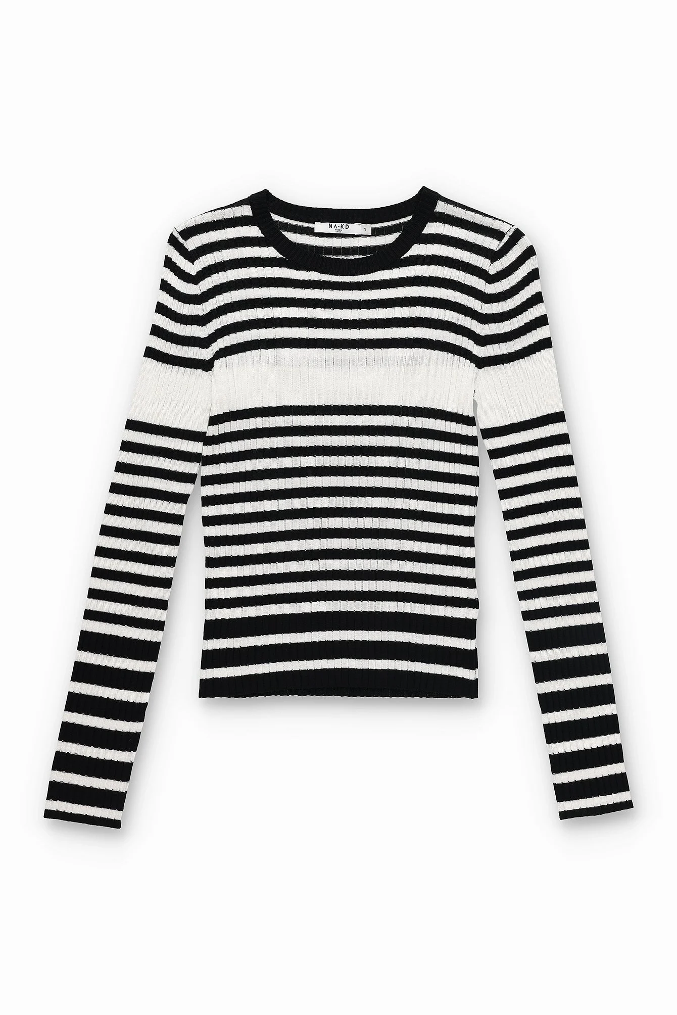 Fein gestrickter, gestreifter Pullover