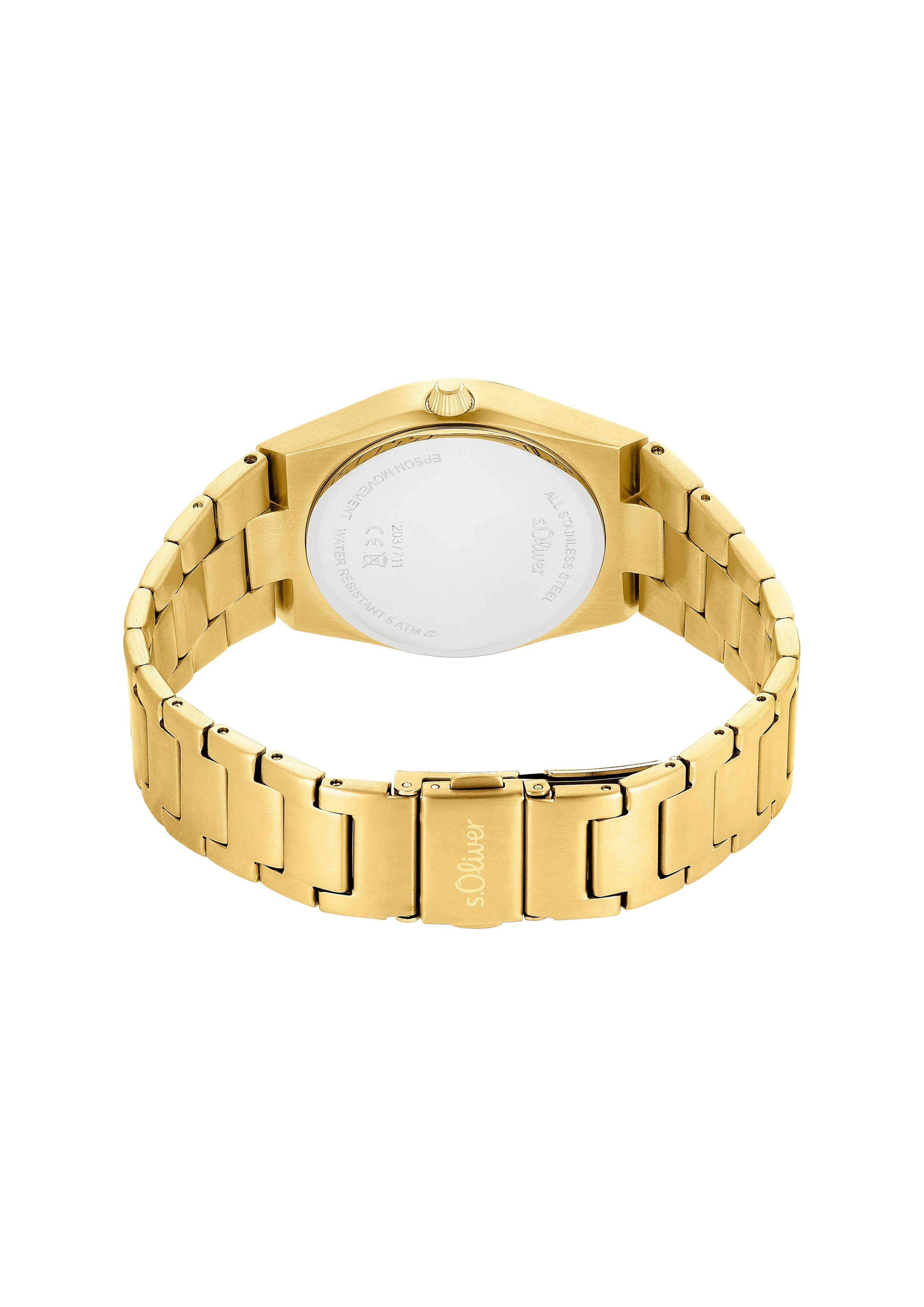 Goldene Edelstahl-Armbanduhr  6009547-19B0