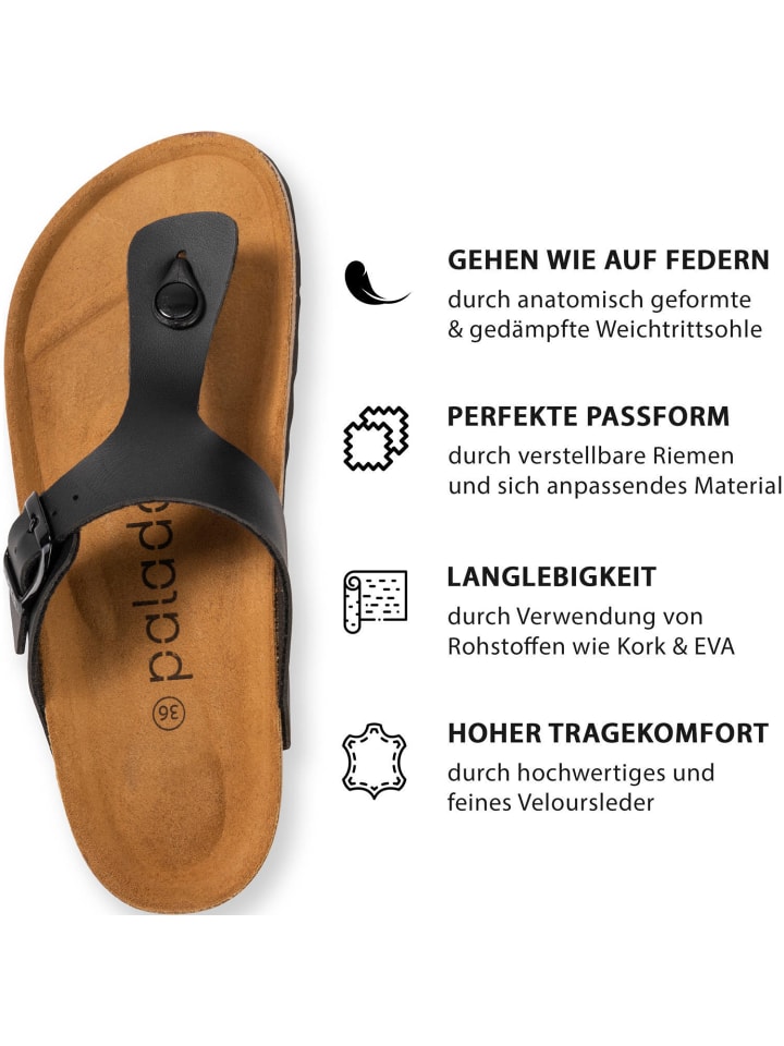 palado Zehentrenner in Schwarz günstig kaufen