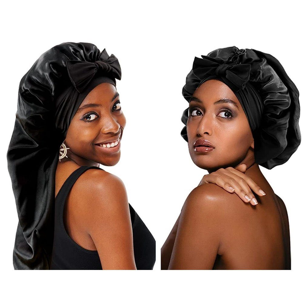KOMIRO Schlapphut Lange Satin Haarhaube Mädchen seidige Mütze Damen 2 Stück (2-St)