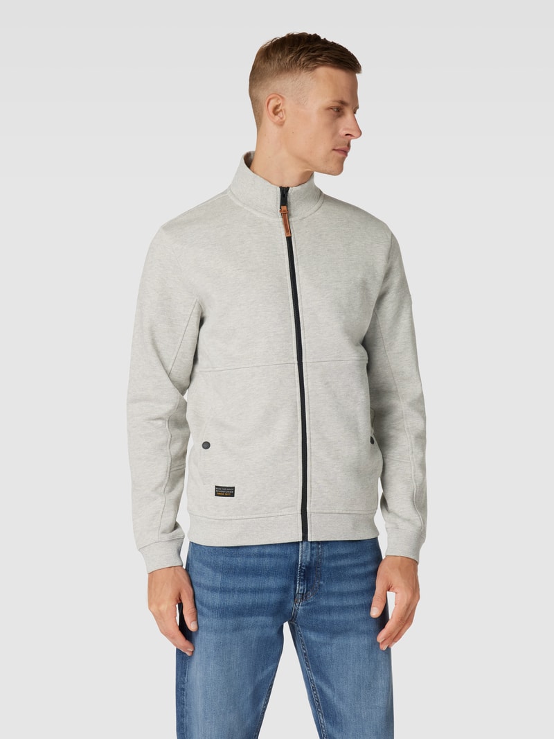 Sweatjacke mit Label-Detail in hellgrau