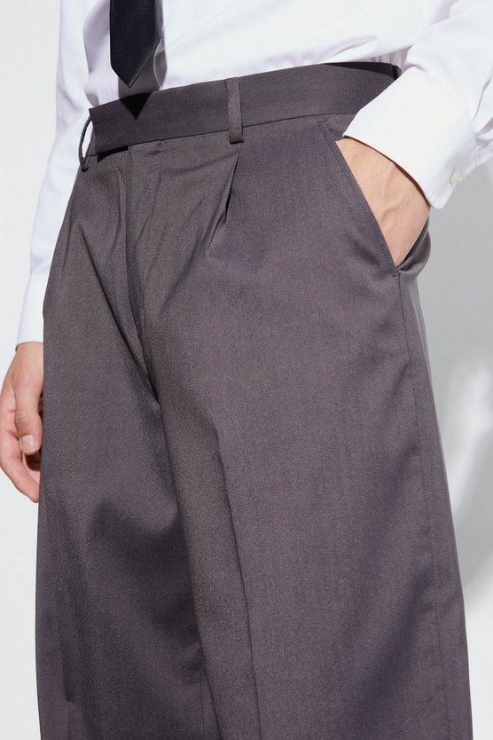 Breite Passform Hose mit Bundfalten