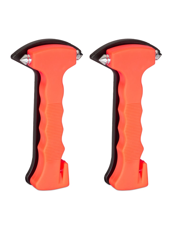 relaxdays 2x Notfallhammer in Orange günstig kaufen onesize