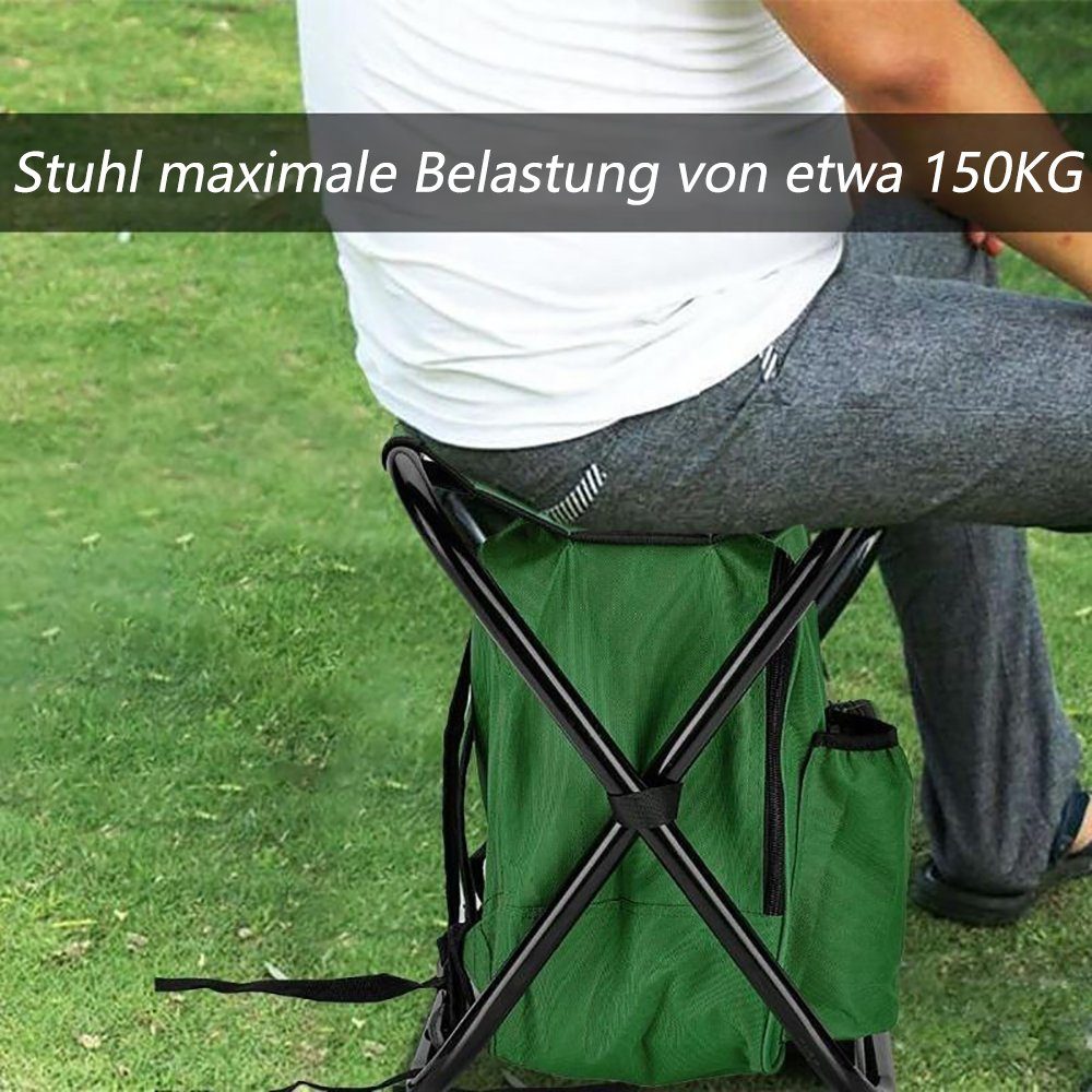 Zeaicos Angelhocker Angelhocker mit Kühlfach Campingstuhl Falt-Hocker & Kühltasche in 1