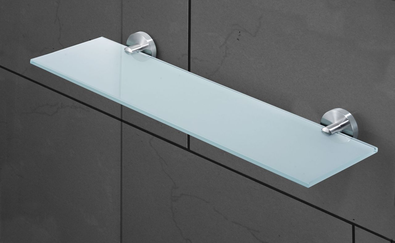 Weles AMARE Luxus Regal Glasablage Edelstahl/Glas, 50 x 16 x 5,5 cm