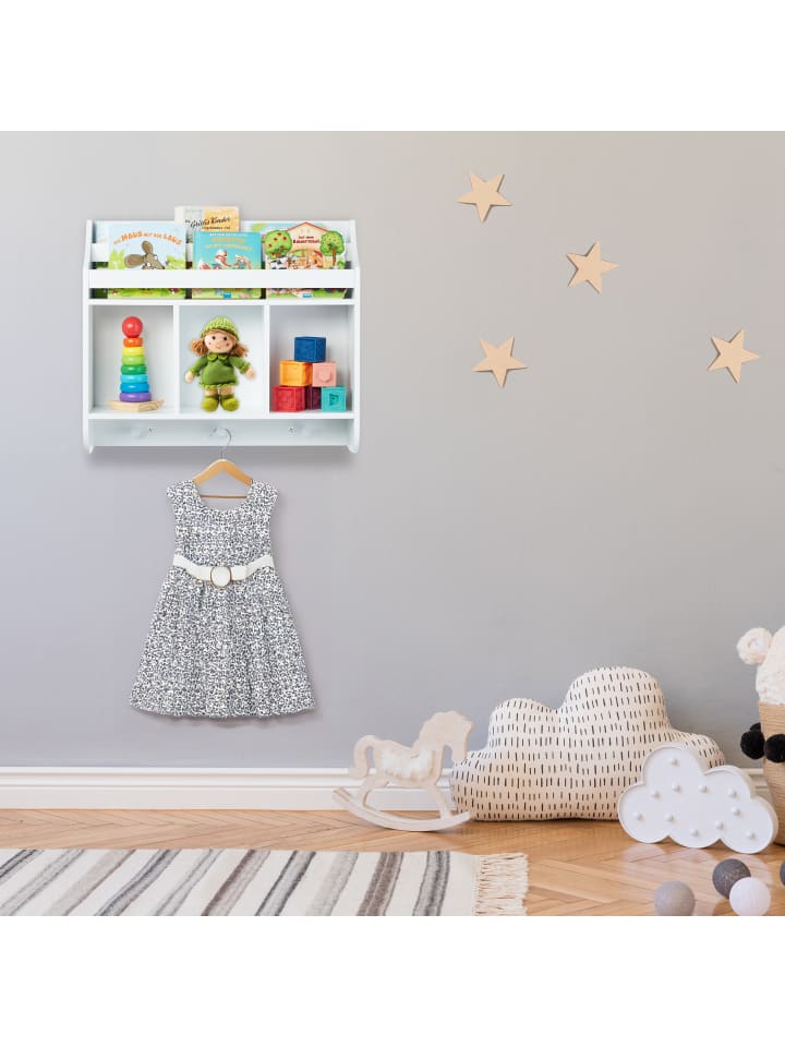 relaxdays Kinderregal in Weiß - (B)60 x (H)51,5 x (T)17,5 cm günstig kaufen onesize