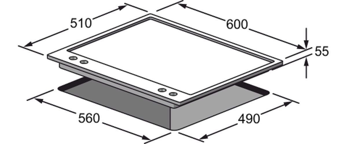 Kaiser Küchengeräte Gas-Kochfeld, Gaskochfeld KG 6364 60 cm, Edelstahl Einbau Herd 3,8 kW WOK