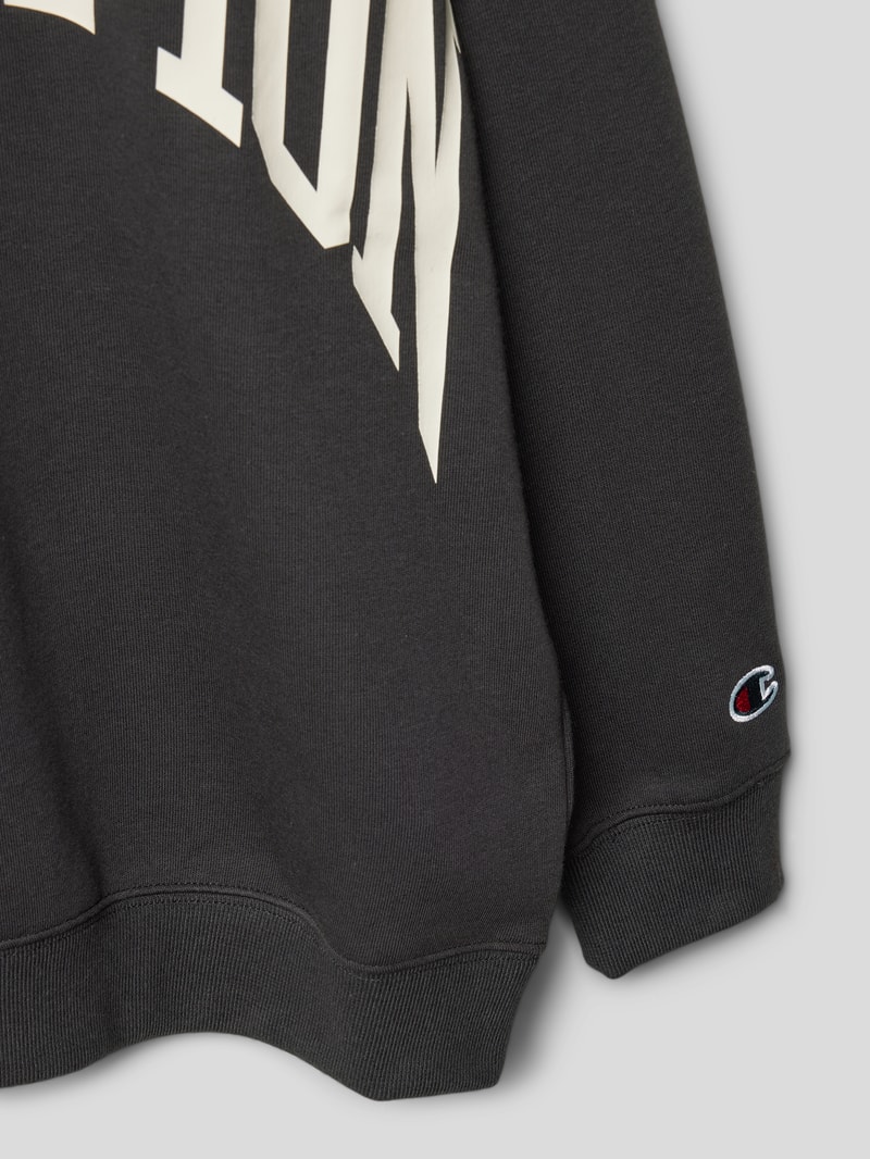 Sweatshirt mit Label-Print Modell 'Rochester' in graphit