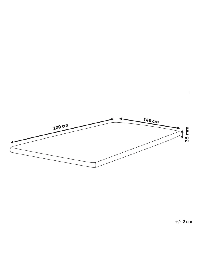 Beliani Topper RESTFUL in Weiß - (W) 140 x (H) 3.5 x (L) 200 cm günstig kaufen onesize