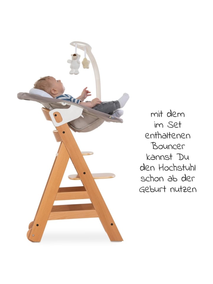 Hauck Alpha Move Natur Newborn Set - 5-tlg. Hochstuhl in beige,grau günstig kaufen onesize