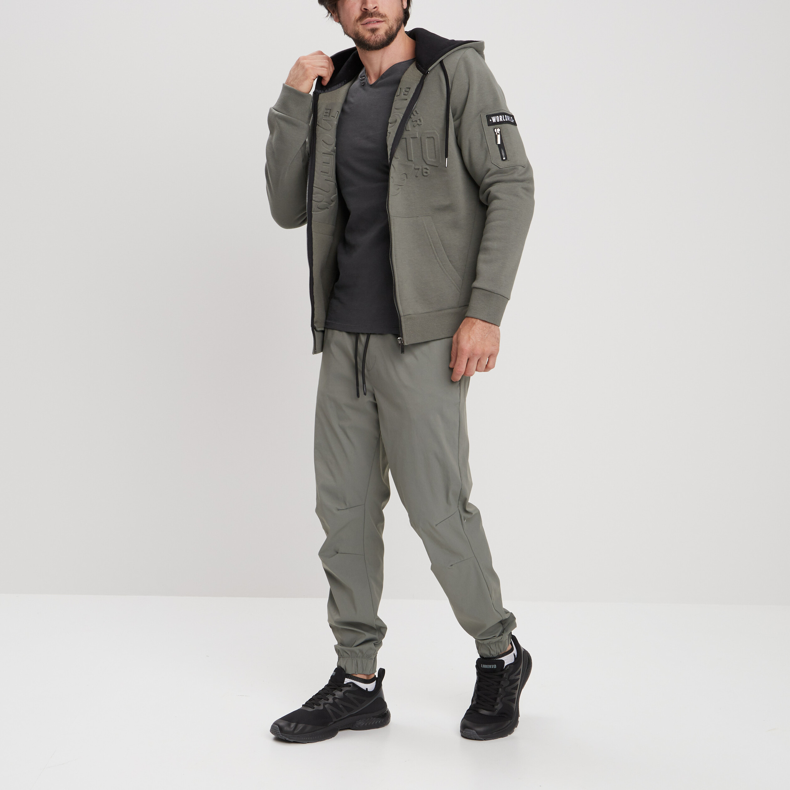 Pantalon de jogging taille à coulisse vert kaki homme | La Halle