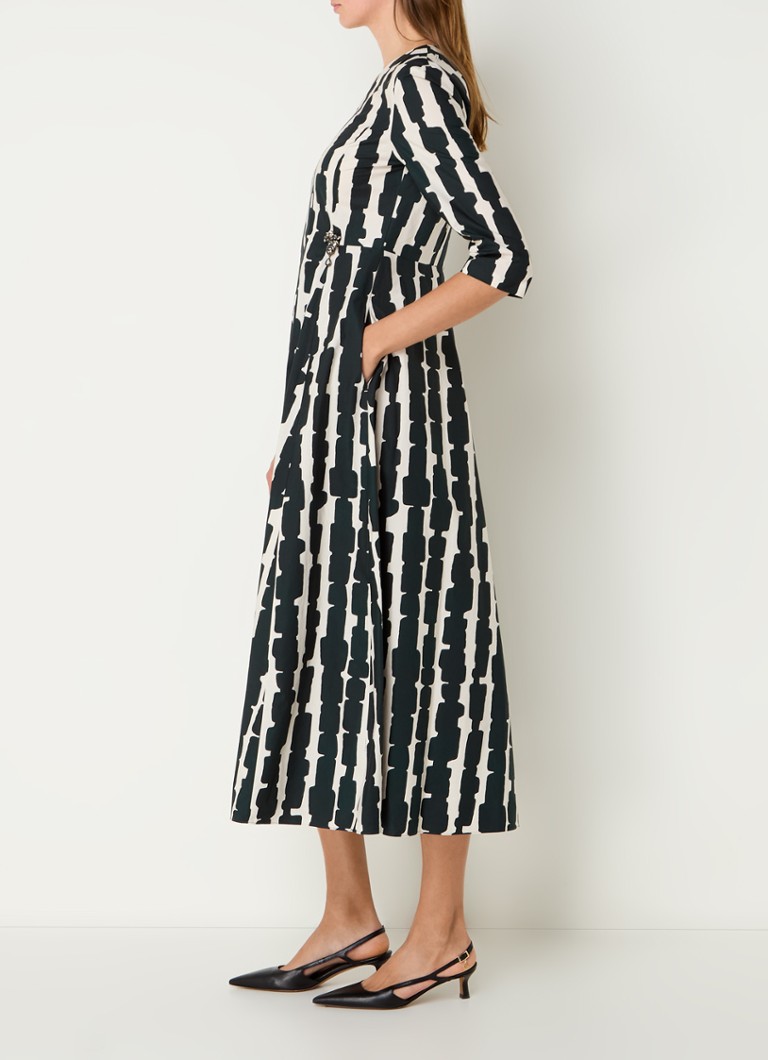 Abito midi stampato Evelin di MaxMara, impreziosito da strass.