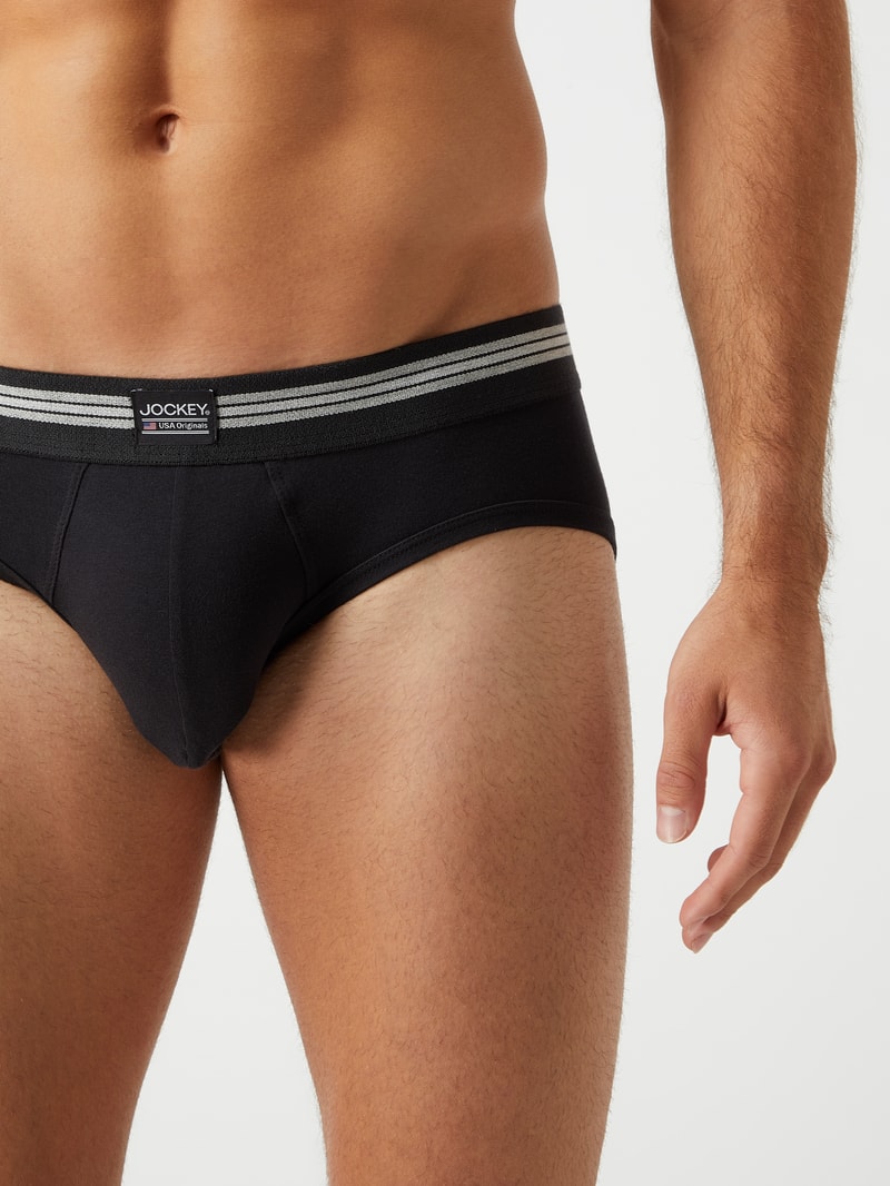 Slip mit Label-Detail im 3er-Pack in schwarz