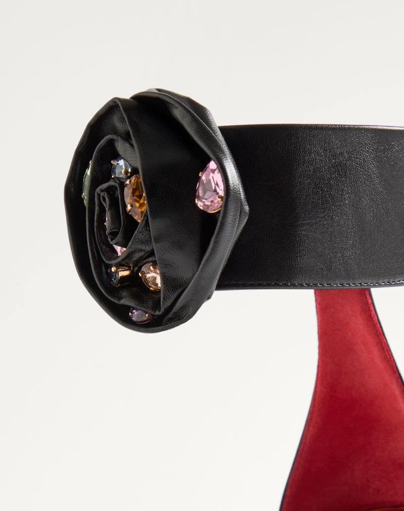 Drip Rose gedeskindssandal med krystaller 105 mm