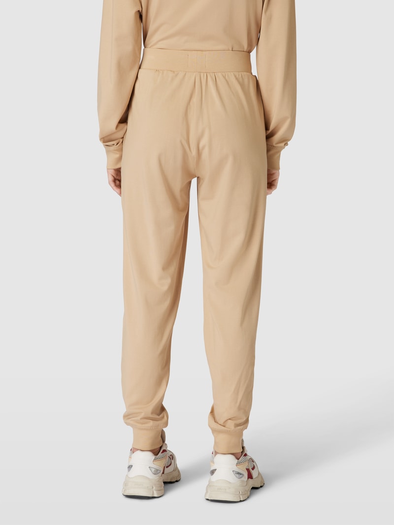 Sweatpants mit Label-Stitching in beige