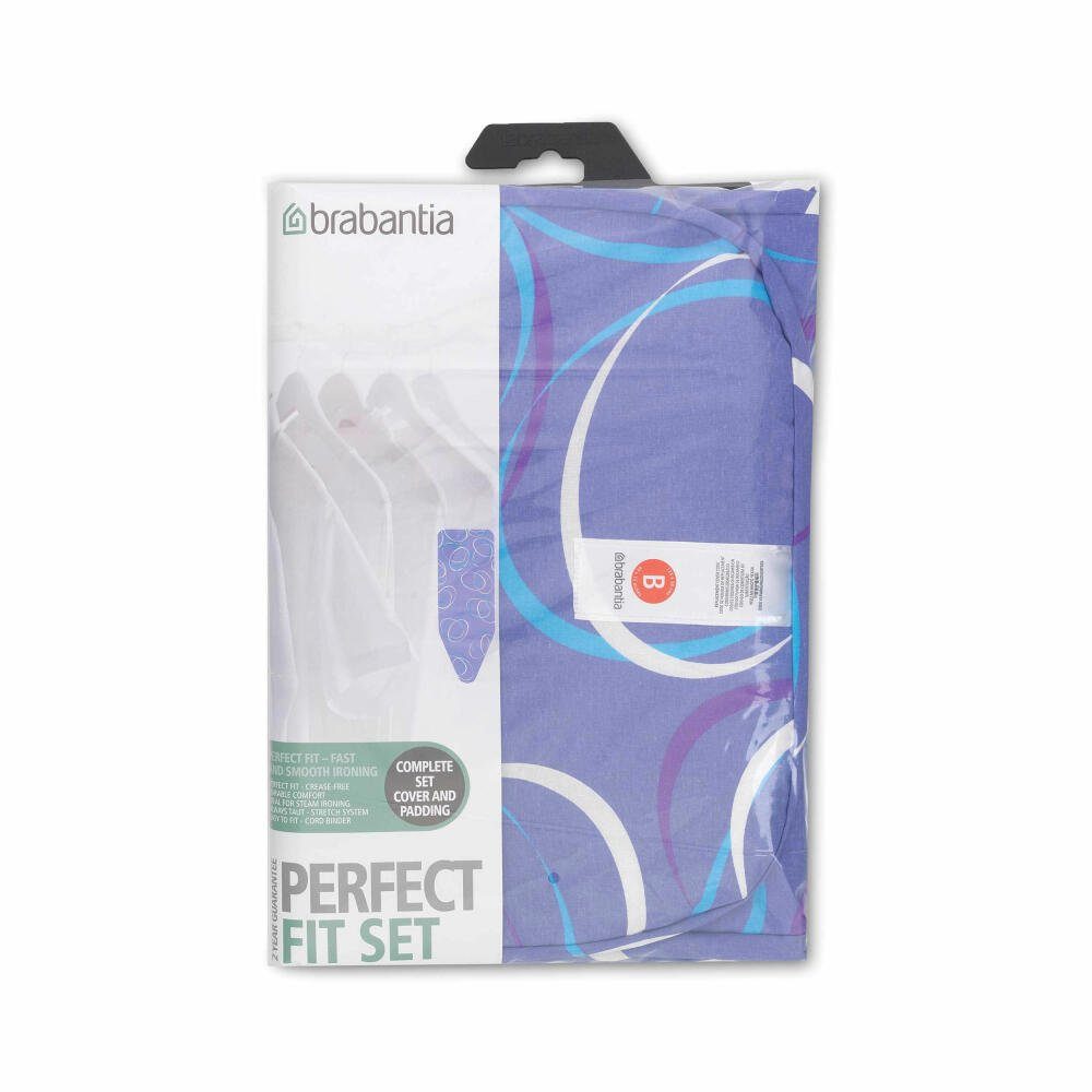 Brabantia Bügelbrettbezug Baumwollbezug 4 mm Schaumstoff + Filz, 124 x 38 cm
