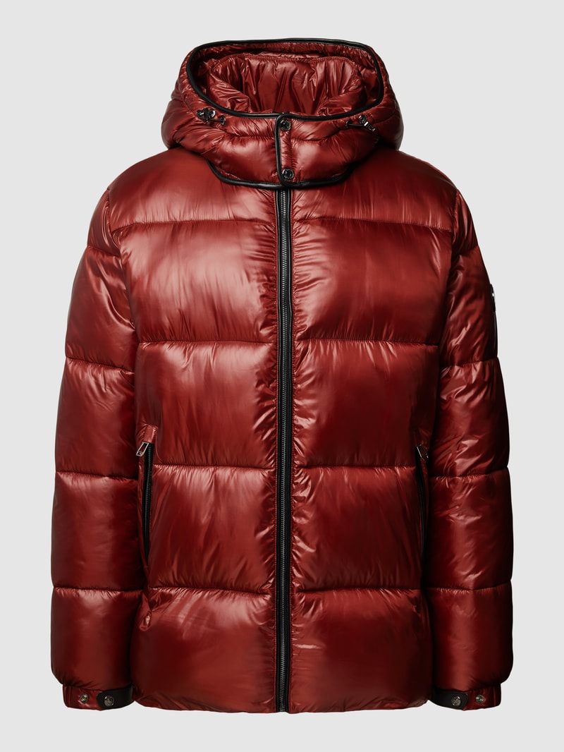 Steppjacke mit Reißverschlusstaschen in bordeaux rot