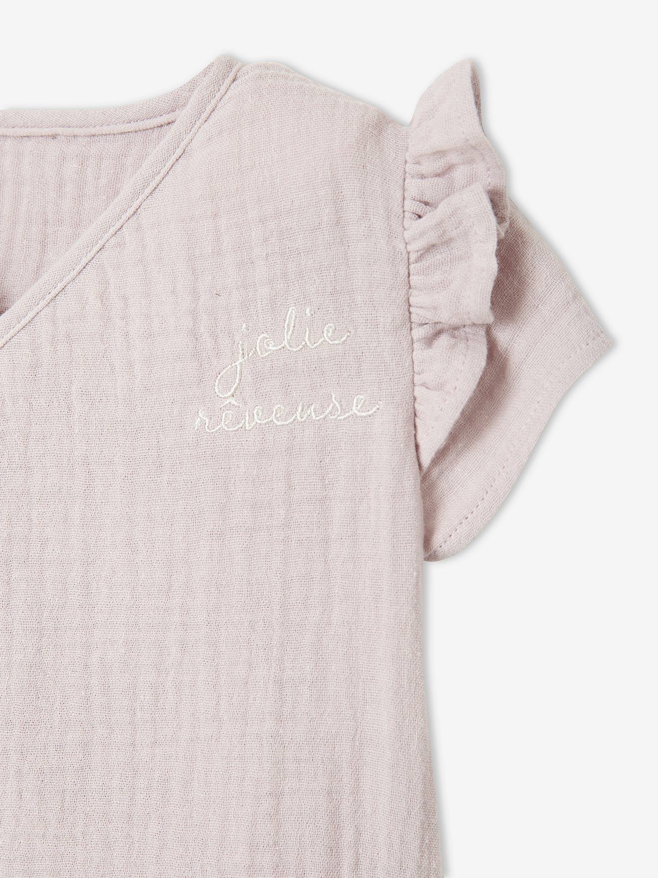 Vertbaudet Baby Wickeljacke aus Musselin - violett