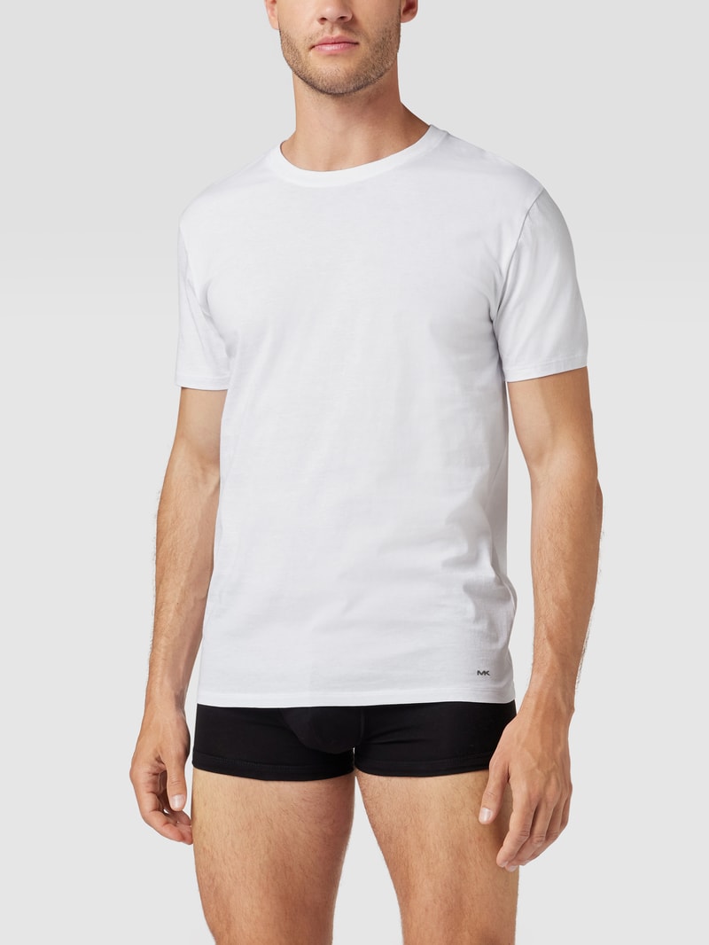 T-Shirt mit Logo-Detail im 3er-Pack in weiß